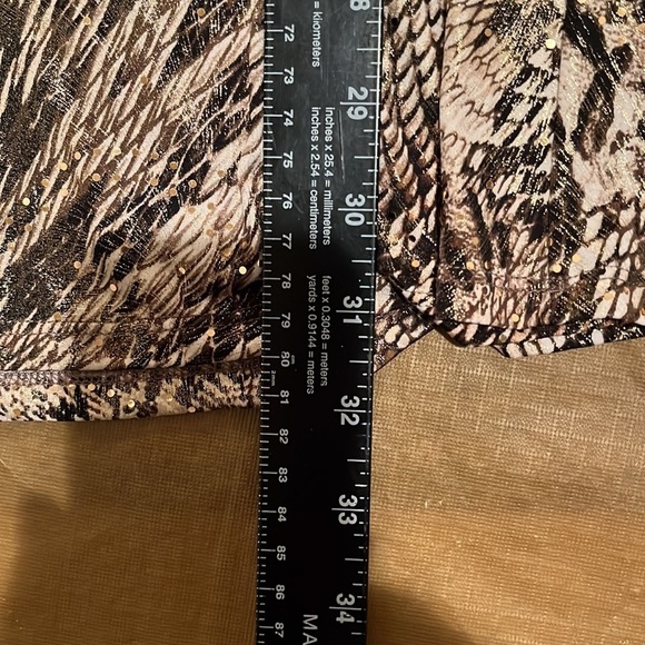 MSK size X-Large gold metalic Reptile printed belted stretch metallic tunic - Picture 16 of 16
